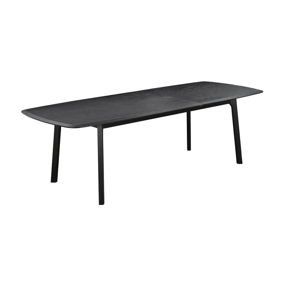Holland 98 in. Rectangle Black Oak Wood Top Dining Table (Seats 8) by Armen Living 5 Holland 98 in. Rectangle Black Oak Wood Top Dining Table (Seats 8) by Armen Living - Image 3