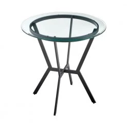 Naomi 36 in. Round Transparent Glass Top with Metal Frame (Seats 2) by Armen Living -Armen Living Online Shop black armen living kitchen dining tables lcnmdiglmb 4f 1000