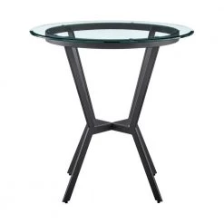 Naomi 36 in. Round Transparent Glass Top with Metal Frame (Seats 2) by Armen Living -Armen Living Online Shop black armen living kitchen dining tables lcnmdiglmb c3 1000