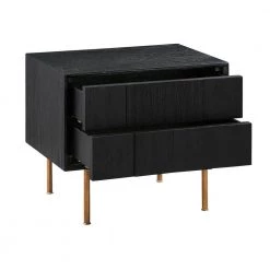 Carnaby 2-Drawer Black Nightstand 21 in. H x 17 in. W x 24 in. D by Armen Living -Armen Living Online Shop black armen living nightstands lccflabl 4f 1000