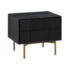 Carnaby 2-Drawer Black Nightstand 21 in. H x 17 in. W x 24 in. D by Armen Living -Armen Living Online Shop black armen living nightstands lccflabl c3 1000
