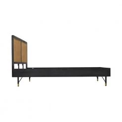 Saratoga 63 in. W Black Queen Acacia Wood Frame Platform Bed by Armen Living -Armen Living Online Shop black armen living platform beds lcsrbdblqn 4f 1000