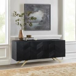 Lombard Black 4-Door Sideboard Buffet by Armen Living -Armen Living Online Shop black armen living sideboards buffet tables lcldbubl 31 1000