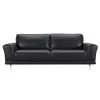 Armen Living Genuine Black Leather Contemporary Sofa with Brushed Stainless Steel Legs -Armen Living Online Shop black armen living sofas couches lcev3bl 64 1000
