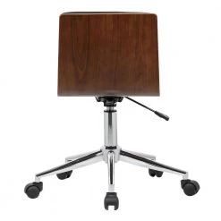 Bowie 31 in. Black Faux Leather and Chrome Finish Mid-Century Office Chair by Armen Living -Armen Living Online Shop black armen living task chairs lcboofchblack 44 1000