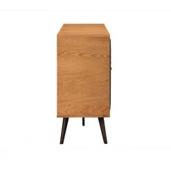 Coco 3-Drawer Rustic Balsamico Oak Wood and Leather Dresser 38 in. H x 63 in. W x 18 in. D by Armen Living -Armen Living Online Shop black balsamico armen living dressers lccodrbal 1f 1000