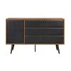 Coco 3-Drawer Rustic Balsamico Oak Wood and Leather Dresser 38 in. H x 63 in. W x 18 in. D by Armen Living -Armen Living Online Shop black balsamico armen living dressers lccodrbal 64 1000