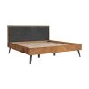 Coco Rustic Oak Wood Upholstered Leather King Platform Bed by Armen Living -Armen Living Online Shop black balsamico armen living platform beds lccobdbalkg 64 1000