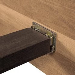 Coco Rustic Oak Wood Upholstered Leather Queen Platform Bed by Armen Living -Armen Living Online Shop black balsamico armen living platform beds lccobdbalqn fa 1000