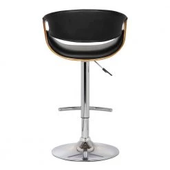 Butterfly 25-33 in. Black Faux Leather and Chrome Finish Adjustable Swivel Bar Stool by Armen Living -Armen Living Online Shop black chrome armen living bar stools lcbubawabl 1f 1000