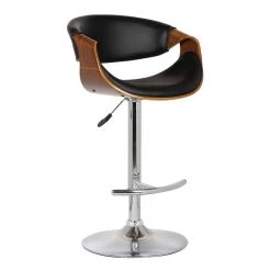 Butterfly 25-33 in. Black Faux Leather and Chrome Finish Adjustable Swivel Bar Stool by Armen Living -Armen Living Online Shop black chrome armen living bar stools lcbubawabl c3 1000