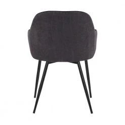 Pixie Black and Dark Grey Fabric Dining Room Arm Chair with Black Metal Legs by Armen Living -Armen Living Online Shop black dark gray armen living dining chairs lcpxchblk 1f 1000