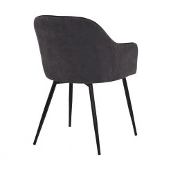 Pixie Black and Dark Grey Fabric Dining Room Arm Chair with Black Metal Legs by Armen Living -Armen Living Online Shop black dark gray armen living dining chairs lcpxchblk 4f 1000