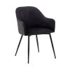 Pixie Black and Dark Grey Fabric Dining Room Arm Chair with Black Metal Legs by Armen Living -Armen Living Online Shop black dark gray armen living dining chairs lcpxchblk 64 1000