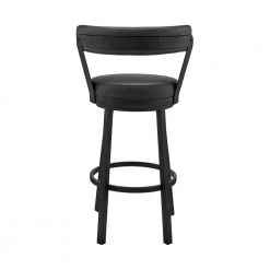 Bryant 40 in. Black Metal Bar Stool with Faux Leather Seat by Armen Living -Armen Living Online Shop black finish paint frame armen living bar stools lcbybablbl30 44 1000