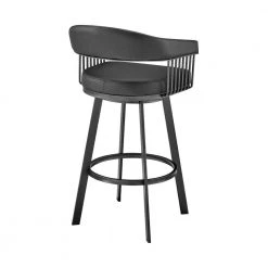 Chelsea 38 in. Black Metal Bar Stool with Faux Leather Seat by Armen Living 15 Chelsea 38 in. Black Metal Bar Stool with Faux Leather Seat by Armen Living -Armen Living Online Shop black finish paint frame armen living bar stools lccsbablbl30 1f 1000