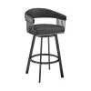 Chelsea 38 in. Black Metal Bar Stool with Faux Leather Seat by Armen Living 2 Chelsea 38 in. Black Metal Bar Stool with Faux Leather Seat by Armen Living -Armen Living Online Shop black finish paint frame armen living bar stools lccsbablbl30 64 1000