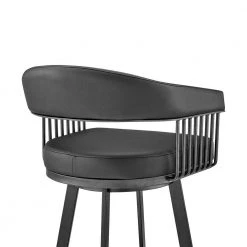 Chelsea 38 in. Black Metal Bar Stool with Faux Leather Seat by Armen Living 18 Chelsea 38 in. Black Metal Bar Stool with Faux Leather Seat by Armen Living -Armen Living Online Shop black finish paint frame armen living bar stools lccsbablbl30 76 1000