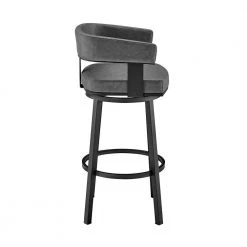 Lorin 38 in. Gray Metal Bar Stool with Faux Leather Seat by Armen Living 14 Lorin 38 in. Gray Metal Bar Stool with Faux Leather Seat by Armen Living -Armen Living Online Shop black finish paint frame armen living bar stools lclrbambvg30 4f 1000