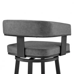 Lorin 38 in. Gray Metal Bar Stool with Faux Leather Seat by Armen Living 18 Lorin 38 in. Gray Metal Bar Stool with Faux Leather Seat by Armen Living -Armen Living Online Shop black finish paint frame armen living bar stools lclrbambvg30 76 1000