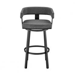Lorin 38 in. Gray Metal Bar Stool with Faux Leather Seat by Armen Living 13 Lorin 38 in. Gray Metal Bar Stool with Faux Leather Seat by Armen Living -Armen Living Online Shop black finish paint frame armen living bar stools lclrbambvg30 c3 1000