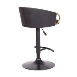 Solstice Adjustable Black Faux Leather Swivel Barrstool With Black Powder Coated Finish and Gold Accents by Armen Living 15 Solstice Adjustable Black Faux Leather Swivel Barrstool With Black Powder Coated Finish and Gold Accents by Armen Living -Armen Living Online Shop black gold armen living bar stools lcscbablbl 1f 1000