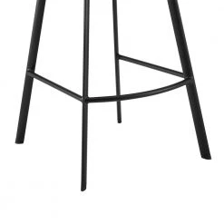 Aura 26 in. Swivel Counter Stool w/ Gray Faux Leather High Back and Black Metal Finish by Armen Living -Armen Living Online Shop black matte powder coating armen living bar stools lcaubablgr26 1d 1000