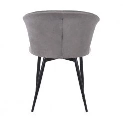 Lulu Black Powder Coated and Grey Velvet Contemporary Dining Chair by Armen Living -Armen Living Online Shop black powder coated armen living dining chairs lcluchblgrey 44 1000