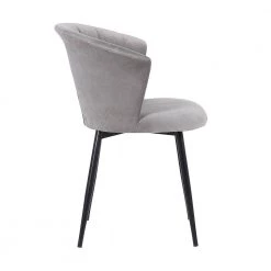 Lulu Black Powder Coated and Grey Velvet Contemporary Dining Chair by Armen Living -Armen Living Online Shop black powder coated armen living dining chairs lcluchblgrey 4f 1000
