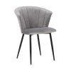 Lulu Black Powder Coated and Grey Velvet Contemporary Dining Chair by Armen Living -Armen Living Online Shop black powder coated armen living dining chairs lcluchblgrey 64 1000