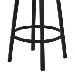 Titana 26 in. Counter Height Metal Swivel Bar Stool in Ford Black Pu and Black Finish by Armen Living -Armen Living Online Shop black powder coated finish armen living bar stools 721535746903 44 1000