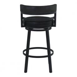 Titana 26 in. Counter Height Metal Swivel Bar Stool in Ford Black Pu and Black Finish by Armen Living -Armen Living Online Shop black powder coated finish armen living bar stools 721535746903 4f 1000