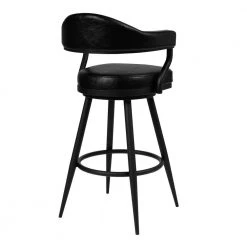 Amador 26 in. Counter Height Bar Stool in a Black Powder Coated Finish and Vintage Black Faux Leather by Armen Living 12 Amador 26 in. Counter Height Bar Stool in a Black Powder Coated Finish and Vintage Black Faux Leather by Armen Living -Armen Living Online Shop black powder coated finish armen living bar stools 721535746965 c3 1000