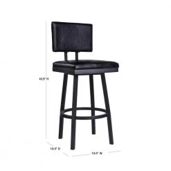 Balboa 30 in. Black Swivel Bar Stool by Armen Living -Armen Living Online Shop black powder coated finish armen living bar stools lcbbbablvb30 40 1000