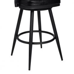 Justin 38 in. Vintage Black Metal Bar Stool with Faux Leather Seat by Armen Living -Armen Living Online Shop black powder coated finish armen living bar stools lcjtbablvb26 1f 1000