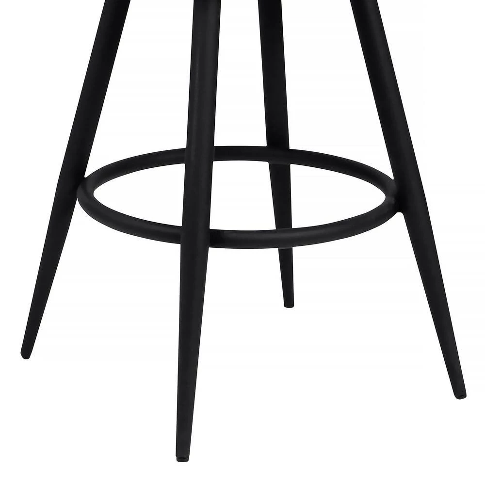 Justin 38 in. Gray Black Powder Coated Finish Vintage Metal Bar Stool with Faux Leather Seat by Armen Living 7 Justin 38 in. Gray Black Powder Coated Finish Vintage Metal Bar Stool with Faux Leather Seat by Armen Living - Image 5