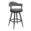 Justin 38 in. Gray Black Powder Coated Finish Vintage Metal Bar Stool with Faux Leather Seat by Armen Living 2 Justin 38 in. Gray Black Powder Coated Finish Vintage Metal Bar Stool with Faux Leather Seat by Armen Living -Armen Living Online Shop black powder coated finish armen living bar stools lcjtbablvg26 64 1000