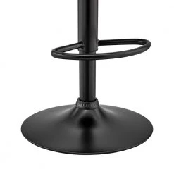 Brock 24-33 in. Adjustable Height High Back Black Faux Leather and Walnut Wood Bar Stool with Black Base by Armen Living -Armen Living Online Shop black walnut armen living bar stools lcbcbawablbl 76 1000