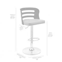 Khalia 44 in. Height Adjustable Swivel Black Faux Leather & Walnut Wood Frame Low Back Bar Stool with Chrome Base by Armen Living 18 Khalia 44 in. Height Adjustable Swivel Black Faux Leather & Walnut Wood Frame Low Back Bar Stool with Chrome Base by Armen Living -Armen Living Online Shop black walnut armen living bar stools lckhbawabl 76 1000