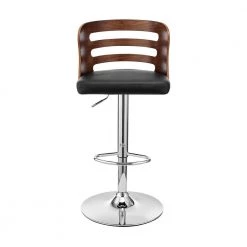Khalia 44 in. Height Adjustable Swivel Black Faux Leather & Walnut Wood Frame Low Back Bar Stool with Chrome Base by Armen Living 13 Khalia 44 in. Height Adjustable Swivel Black Faux Leather & Walnut Wood Frame Low Back Bar Stool with Chrome Base by Armen Living -Armen Living Online Shop black walnut armen living bar stools lckhbawabl c3 1000