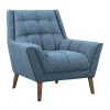 Cobra Blue Linen and Walnut Legs Mid-Century Modern Accent Chair by Armen Living -Armen Living Online Shop blue armen living accent chairs lcco1bl 64 1000