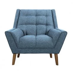 Cobra Blue Linen and Walnut Legs Mid-Century Modern Accent Chair by Armen Living -Armen Living Online Shop blue armen living accent chairs lcco1bl c3 1000