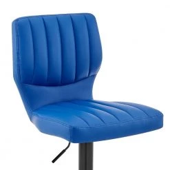 The Bardot 25-33 in. H Adjustable Blue Faux Leather Swivel Bar Stool by Armen Living -Armen Living Online Shop blue armen living bar stools lcbabablblue fa 1000