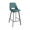 Carise 41 in. Blue Metal Bar Stool with Faux Leather Seat by Armen Living -Armen Living Online Shop blue armen living bar stools lccabablblue30 64 1000