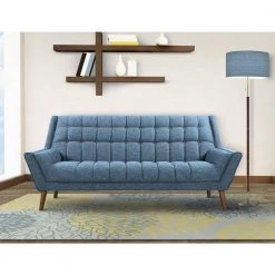 Cobra Mid-Century Modern Blue Linen and Walnut Legs Sofa by Armen Living 16 Cobra Mid-Century Modern Blue Linen and Walnut Legs Sofa by Armen Living -Armen Living Online Shop blue armen living sofas couches lcco3bl 31 1000