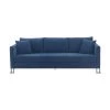 Heritage Blue Fabric Upholstered Sofa with Brushed Stainless Steel Legs by Armen Living -Armen Living Online Shop blue brushed stainless steel armen living sofas couches lcht3blue 64 1000