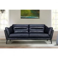 Franz 87 in. Modern Blue Leather Sofa by Armen Living 17 Franz 87 in. Modern Blue Leather Sofa by Armen Living -Armen Living Online Shop blue midnight armen living sofas couches lcfr3mblu 31 1000