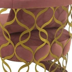 Corelli Blush Fabric Upholstered Accent Chair with Brushed Gold Legs by Armen Living -Armen Living Online Shop blush armen living accent chairs lcclchblush 1f 1000