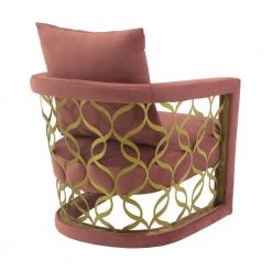 Corelli Blush Fabric Upholstered Accent Chair with Brushed Gold Legs by Armen Living -Armen Living Online Shop blush armen living accent chairs lcclchblush 4f 1000