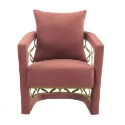 Corelli Blush Fabric Upholstered Accent Chair with Brushed Gold Legs by Armen Living -Armen Living Online Shop blush armen living accent chairs lcclchblush c3 1000